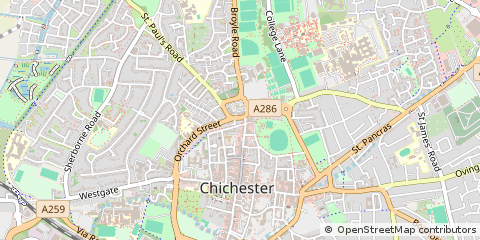 Map of Chichester, West Sussex