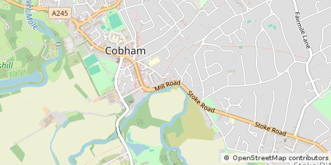 Map of Cobham, Surrey