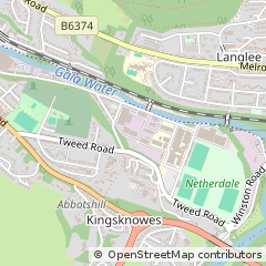 Map of Galashiels, Scottish Borders