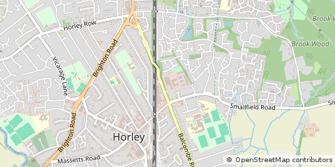 Map of Horley, Surrey