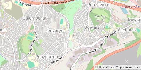 Map of Merthyr Tydfil