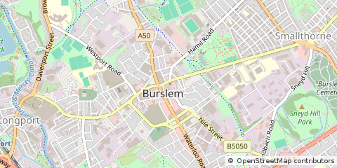 Map of Stoke-on-Trent, Staffordshire