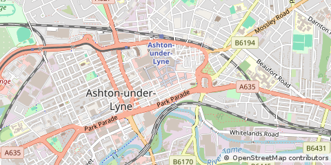 Map of Ashton-Under-Lyne, Thameside