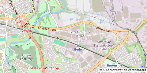 Map of Jarrow Tyne and Wear, Tyne & Wear