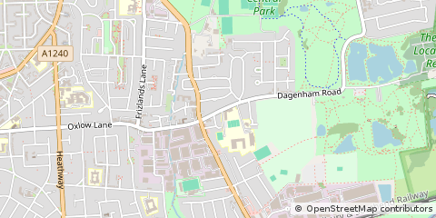 Map of Dagenham, Essex