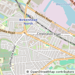Map of Birkenhead, Merseyside