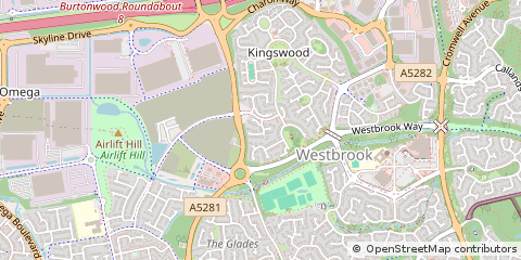 Map of Warrington, Cheshire