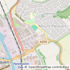 Map of Newhaven, East Sussex