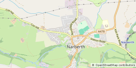 Map of Narberth, Pembrokeshire