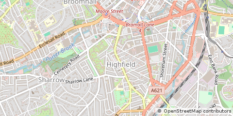 Map of Sheffield, South Yorkshire