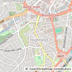 Map of Sheffield, South Yorkshire