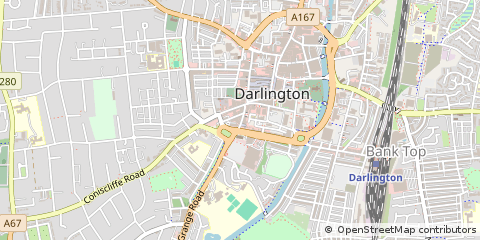 Map of Darlington, Co Durham