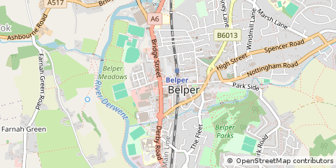 Map of Belper, Derbyshire