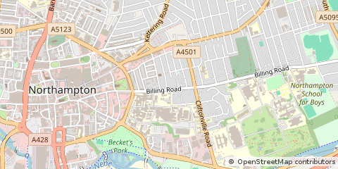 Map of Northampton, Northamptonshire