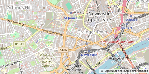 Map of Newcastle Upon Tyne