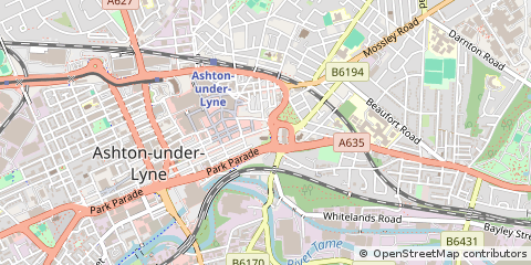 Map of Ashton Under Lyme, Lancashire