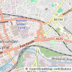 Map of Ashton Under Lyme, Lancashire