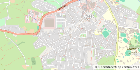 Map of Street, Somerset
