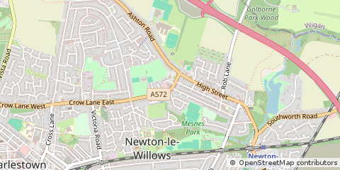 Map of Newton-LE-Willows, Merseyside