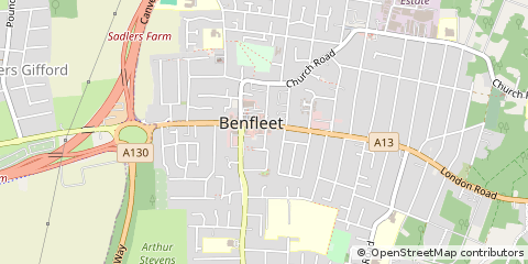 Map of Benfleet, Essex