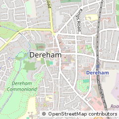 Map of Dereham, Norfolk