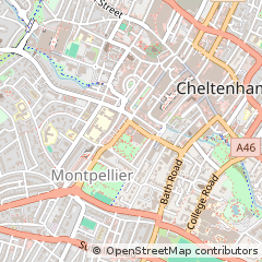 Map of Cheltenham, Gloucestershire