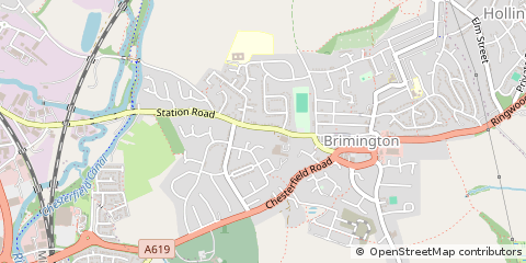 Map of Chesterfield, Derbyshire
