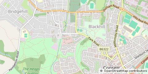 Map of Blackhill Consett, County Durham