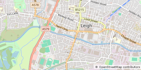 Map of Leigh, Lancashire