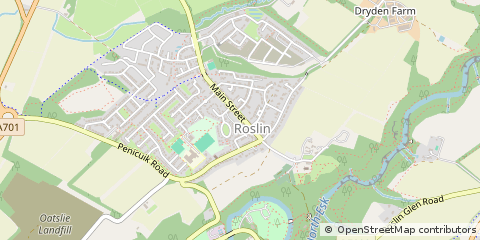 Map of Roslin, Midlothian