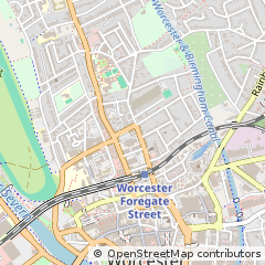 Map of Worcester, Worcestershire