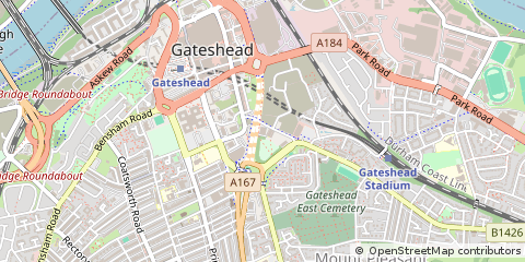 Map of Gateshead