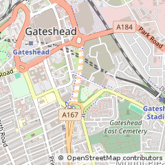 Map of Gateshead
