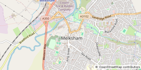 Map of Melksham, Wiltshire
