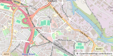 Map of Hunslet, Leeds