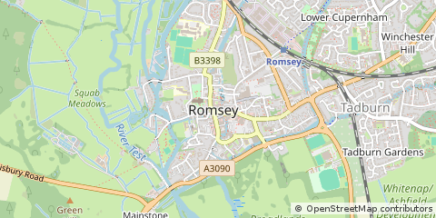 Map of Romsey, Hampshire