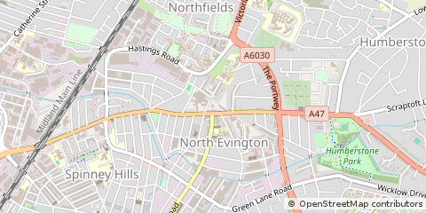 Map of Leicester, Leicestershire