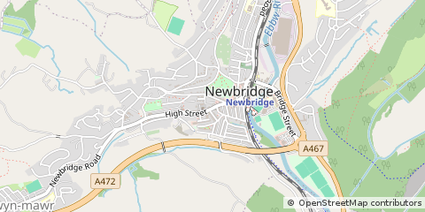 Map of Newbridge, Caerphilly