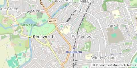 Map of Kenilworth, Warwickshire