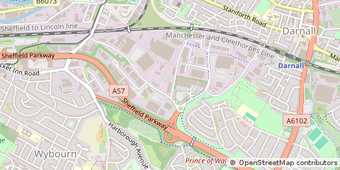 Map of Sheffield, South Yorkshire