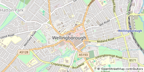 Map of Wellingborough, Northamptonshire