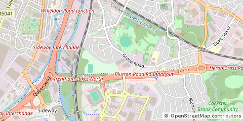 Map of Stoke on Trent, Staffordshire