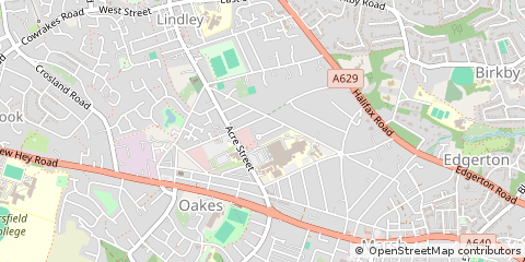 Map of Huddersfield, West Yorkshire