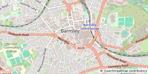 Map of Barnsley, South Yorkshire