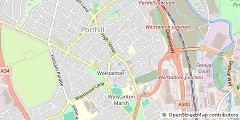 Map of Newcastle Under Lyme, Staffordshire