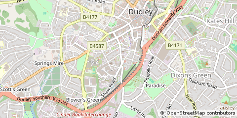 Map of Dudley, West Midlands