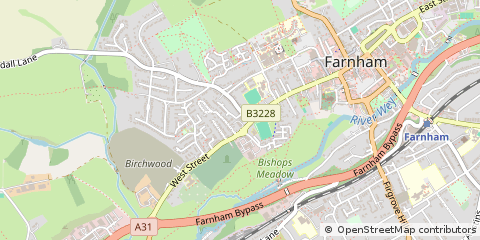 Map of Farnham, Surrey