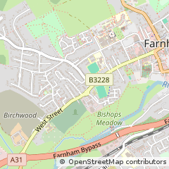 Map of Farnham, Surrey