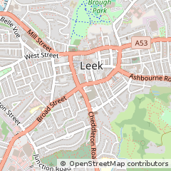 Map of Leek, Staffordshire