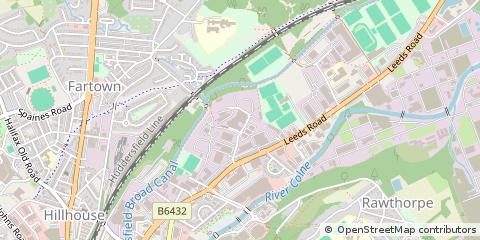 Map of Huddersfield, Yorkshire